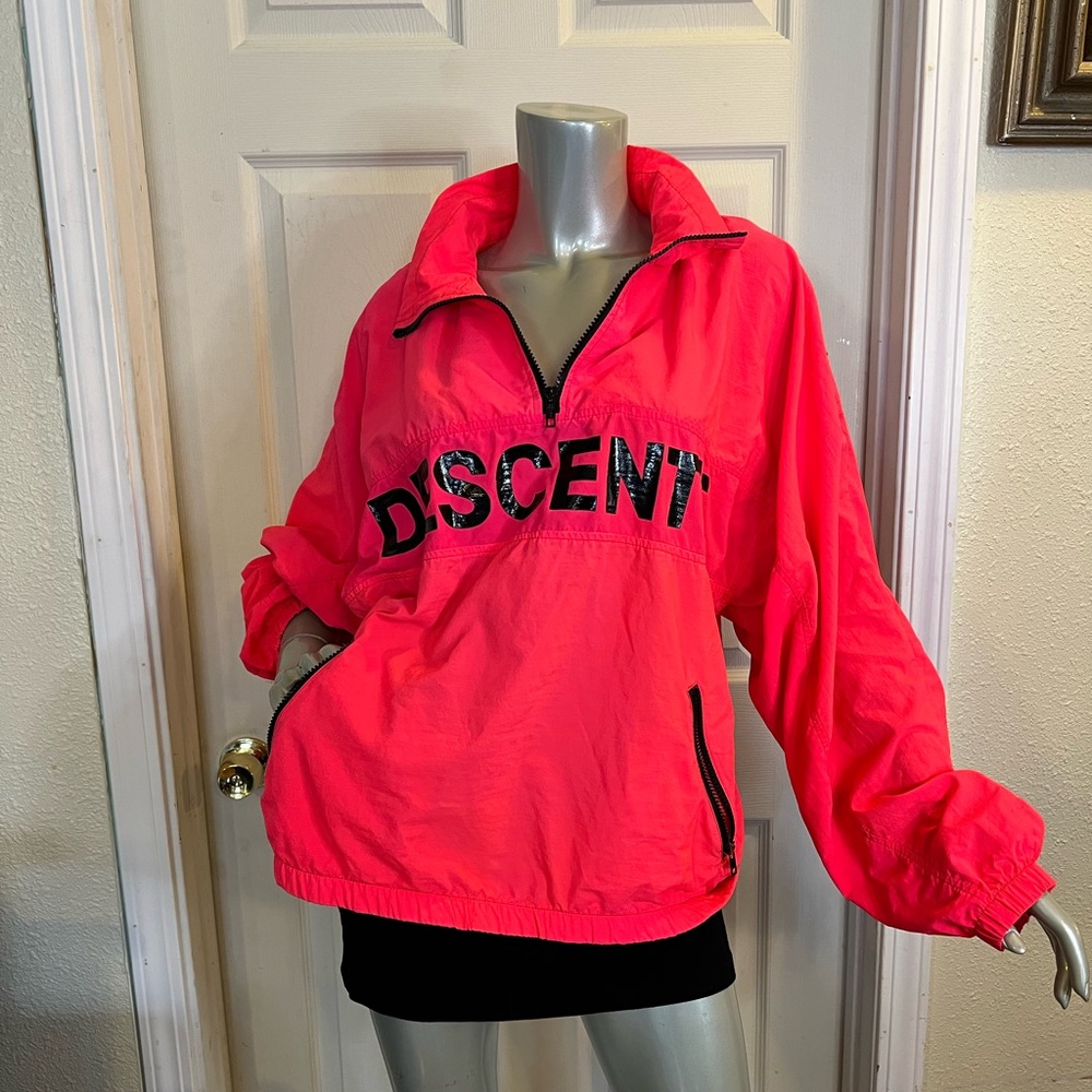 Descente, size Medium, Neon Orange Wind Breaker